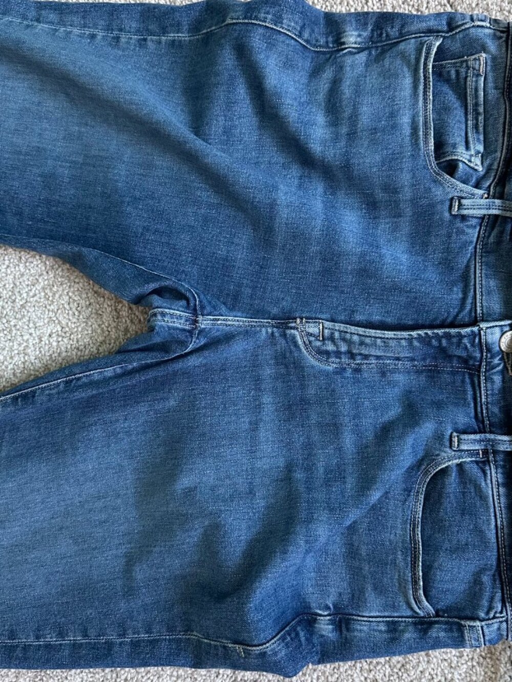FRAME Le Garcon Slim Boyfriend Jeans Blue Gratitude Raw Hem LGJRA785 Sz 30 - Picture 9 of 13